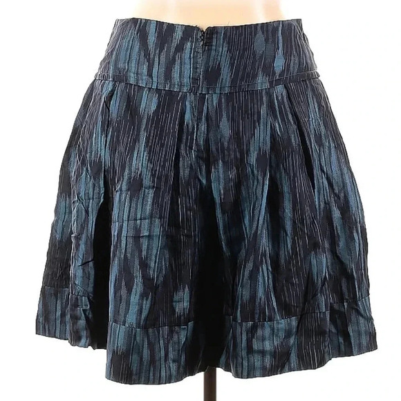 Context 100% Silk Teal Blue Pleated Ruffle Hem Full Skirt Women’s Size 14 NWT - Picture 2 of 2